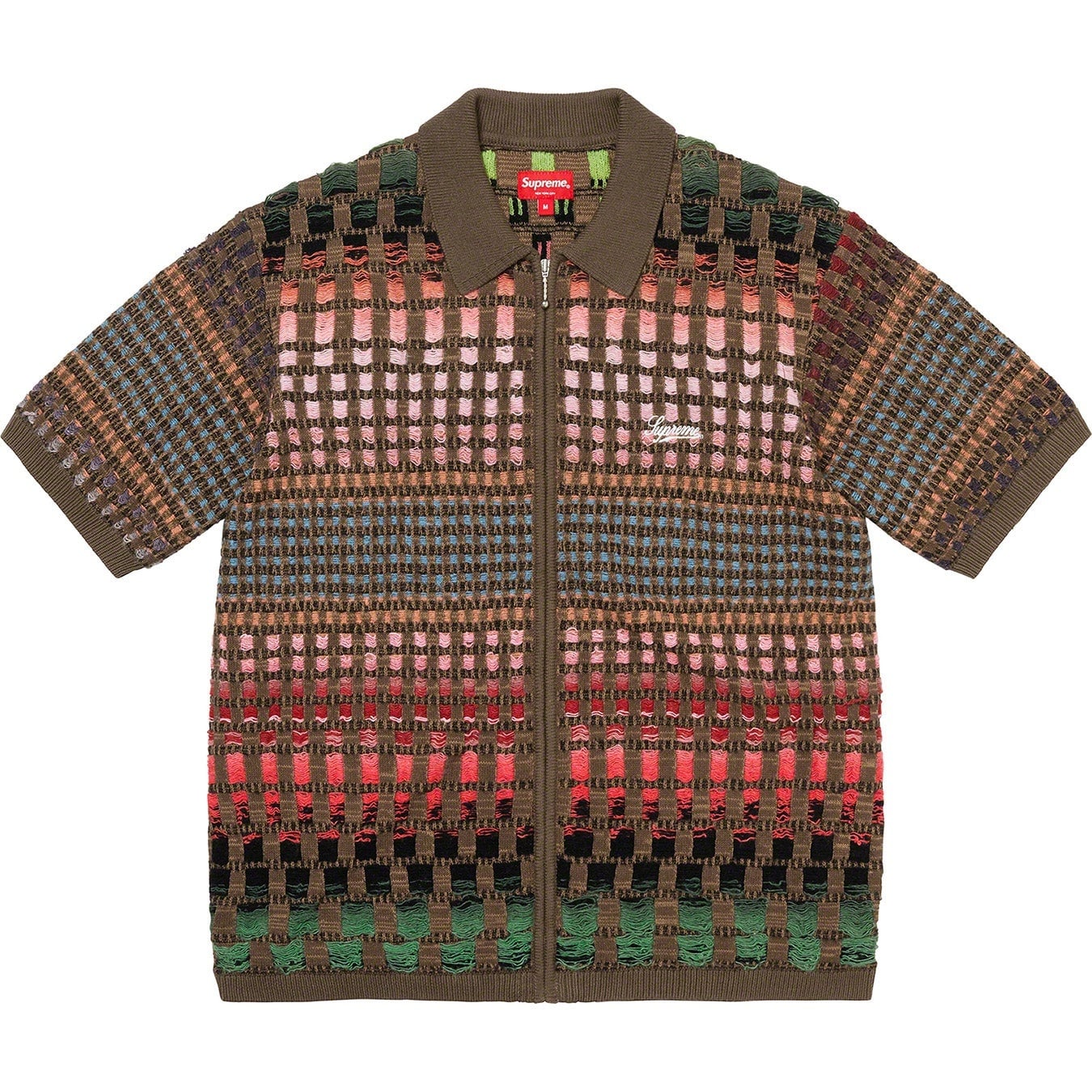 Gradient Grid Zip Up Polo view 6